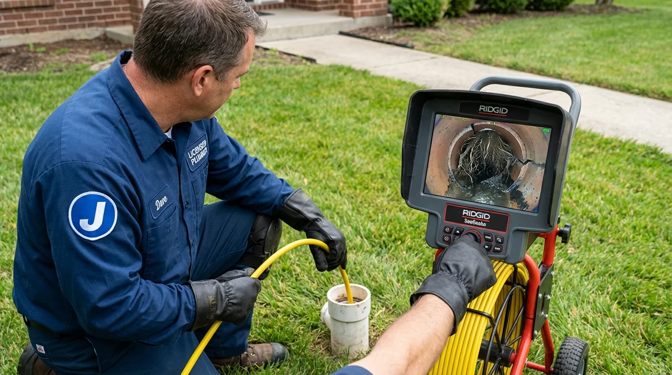 Sewer camera inspection being performed by Johns Plumbing LLC in Bogata